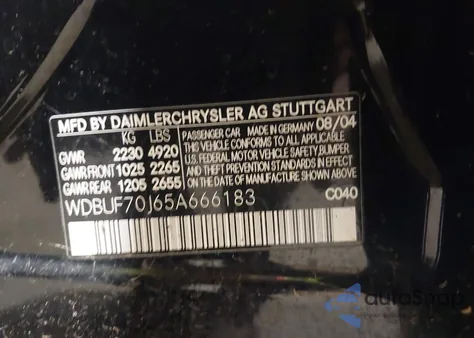 2005 Mercedes-Benz E 500 z USA, uszkodzony, nr VIN WDBUF70J65A666183